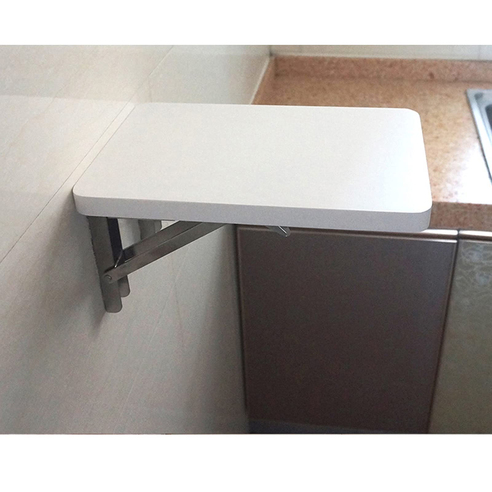 Mesa abatible de Pared, Blanca 40cm 50cm 60cm 70cm 80cm | Estaciones de Trabajo para computadora Mesa de Pared Mesas de Comedor Plegables para Cocina Escritorio Plegable, Soportes de Madera