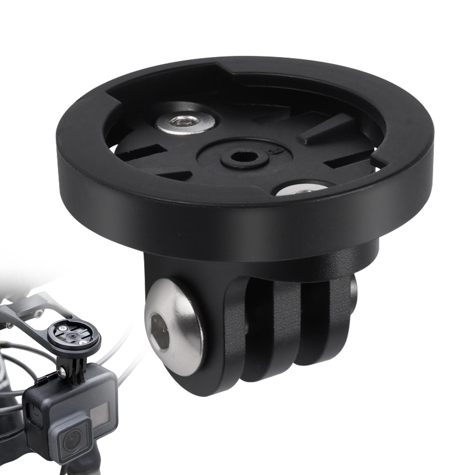 Soporte Bicicleta, Soporte para Ciclocomputador Gopro Universal Soporte para Cámara Compatible con Luz Bicicleta Adaptador Combo de Montaje para Garmin Edge, Distancia Entre Orificios 22