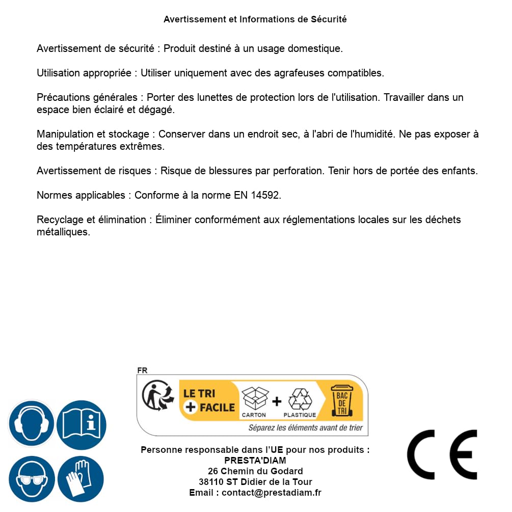 10.000 punti metallici zincati Ad-04-12.3x4x0.58x1.02 mm - D-Work