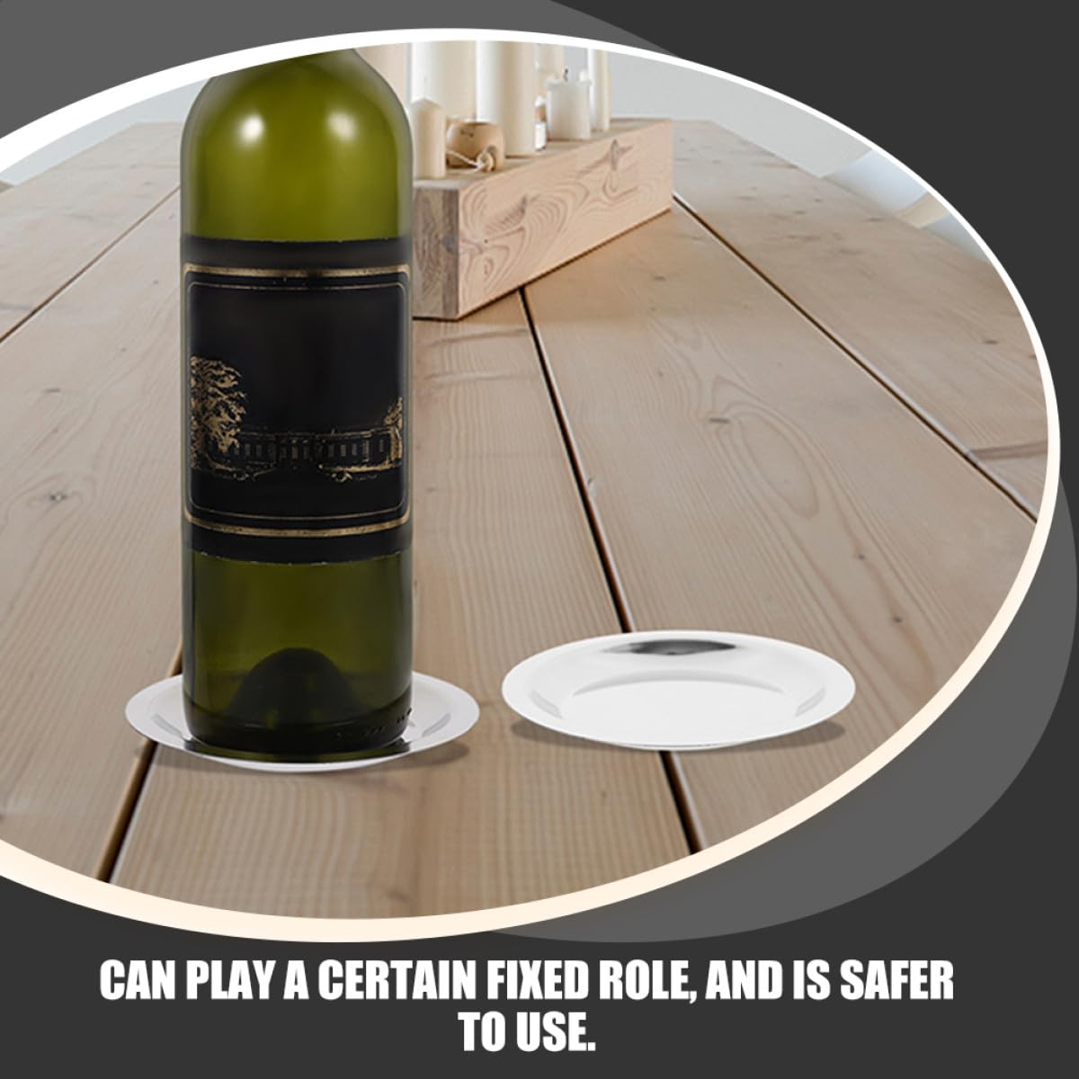 FUOYLOO Sottobottiglie in Acciaio Inossidabile 8 Pezzi Antiscivolo e Protezione Termica per Bottiglie di Vino Design Resistente per Cucina e Sala da Pranzo