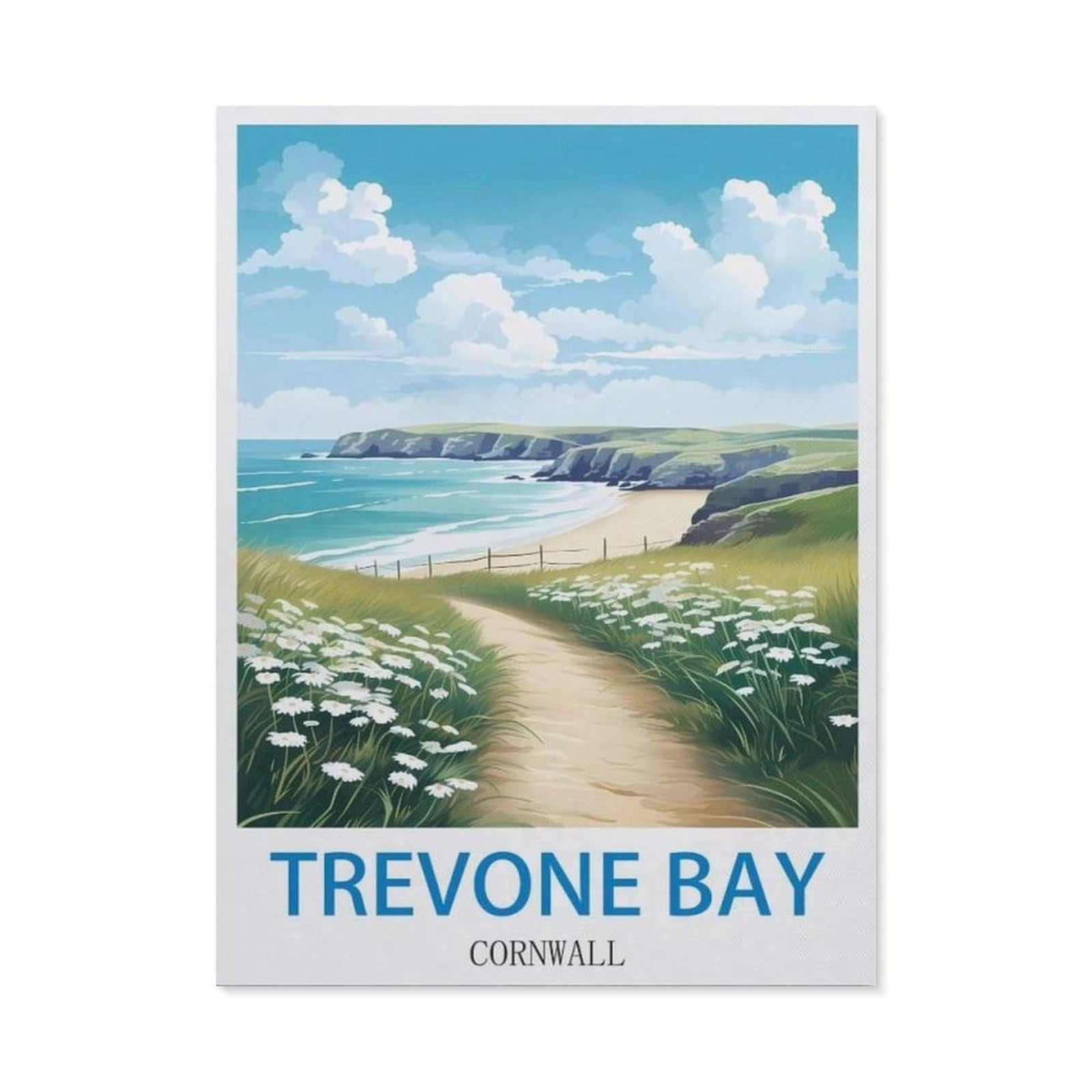 BEAYODKP DIY Diamond Art Kits，Trevone Bay Cornwall（50x60cm）