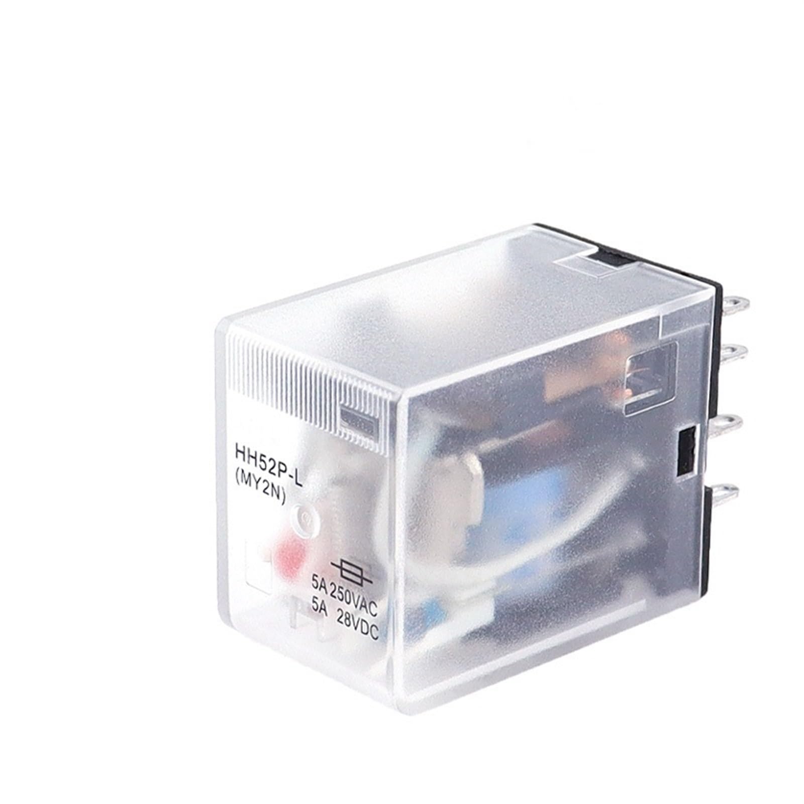 QRUYHBAJU 1Pcs AC 12V 24V 36V 48V 110V 220V 380V electromagnetic Relay with LED Indicator HH52P MY2 Series 12VDC HH52P-L MY2NJ