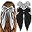 ATODEN Oversized Long Tail Satin Bow Hair Clips and Barrettes - Silky Large Aesthetic Hair Accessories for Women, Grey Black