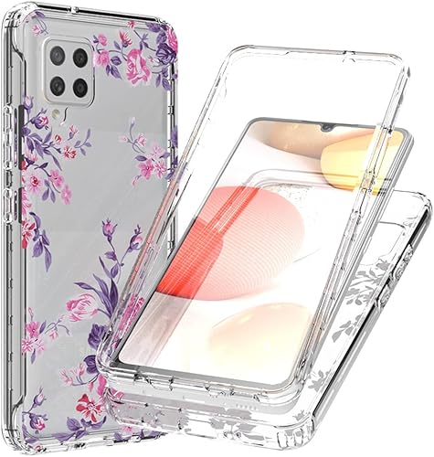 Funda para Galaxy A42 5G, Samsung A42 5G para niñas, bonita funda floral de TPU transparente a prueba de golpes, funda protectora para Samsung