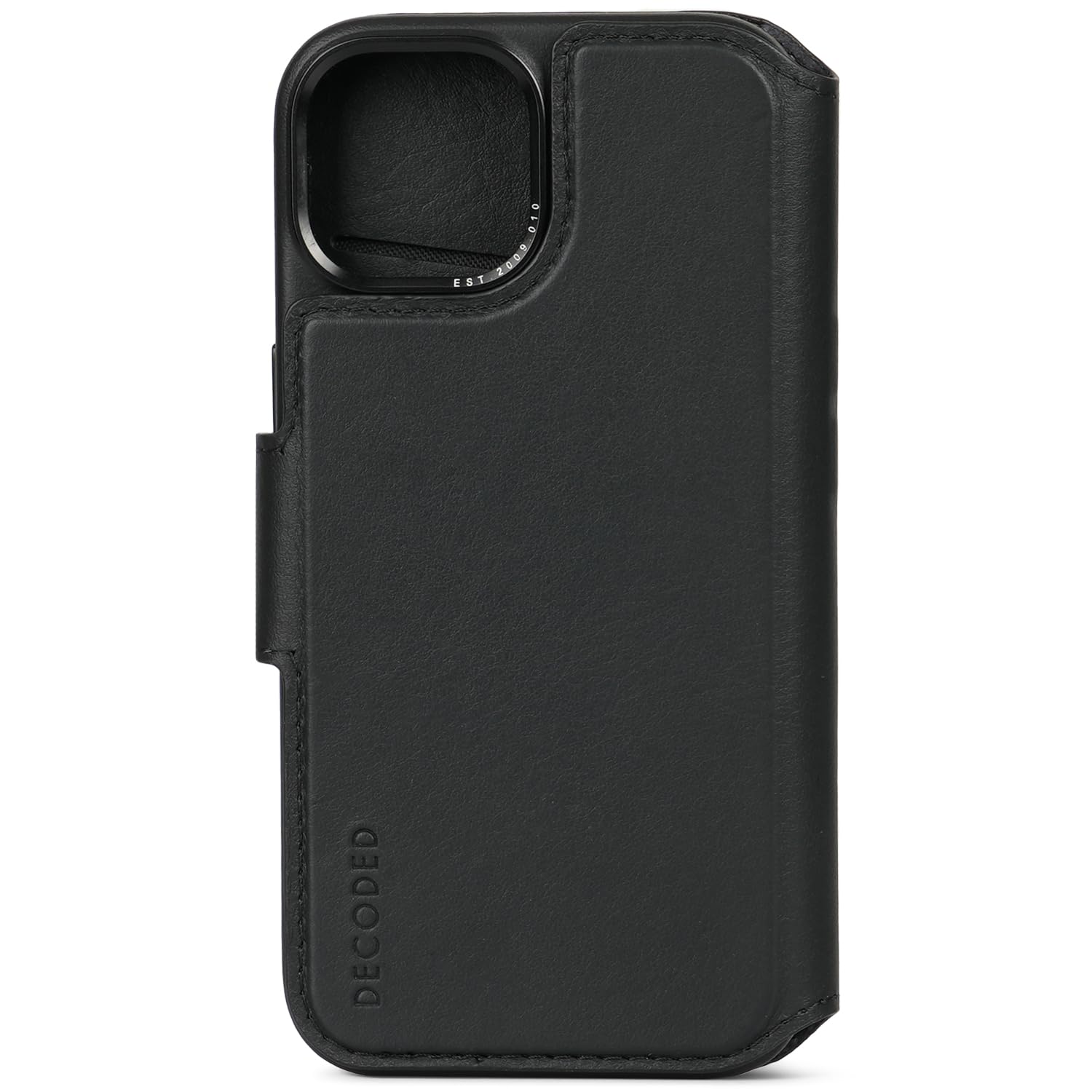 DECODED - Custodia a portafoglio staccabile - Iphone 15 - Custodia magnetica rimovibile 2 in 1 con porta carte - Pelle europea di alta qualità - Adatto per MagSafe - Nero