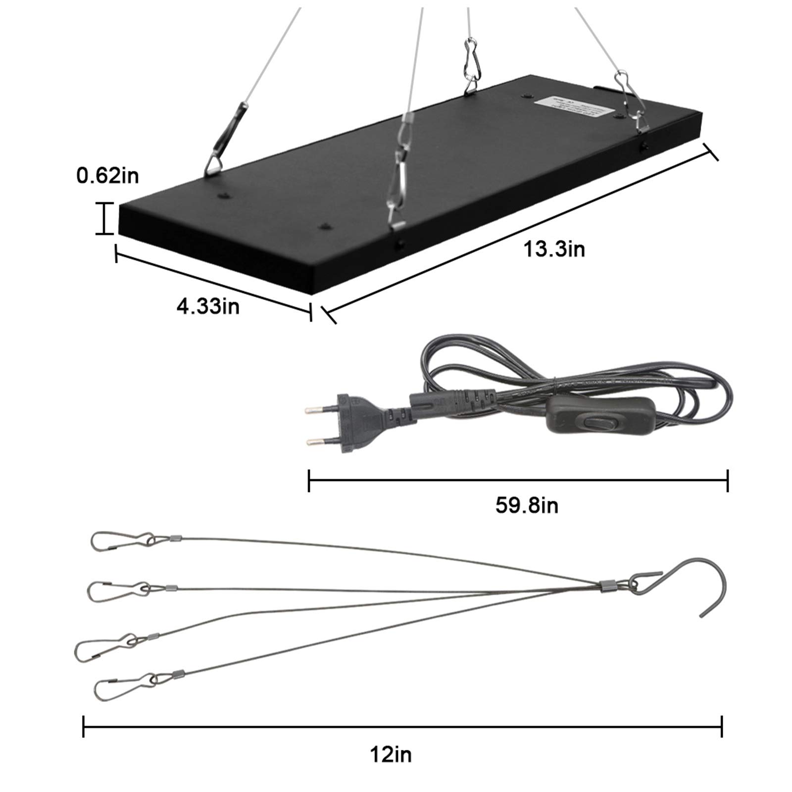 LAI HO 40W LED Grow Light, Lámpara De Cultivo De Espectro Completo con Diseño En Cadena De Margaritas, para Plantas De Interior Lámpara De Invernadero Luz LED De Crecimiento De Espectro Completo