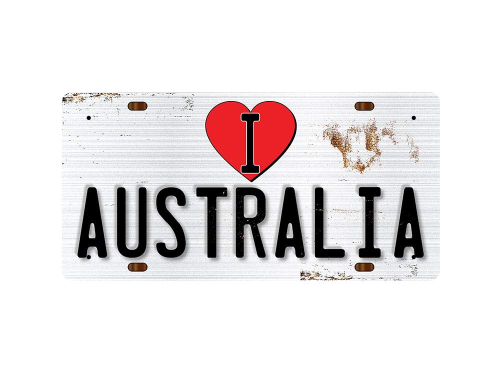 McMug - I Love Australia - Metal Sign, Decorative Sign, 200mm x 100mm
