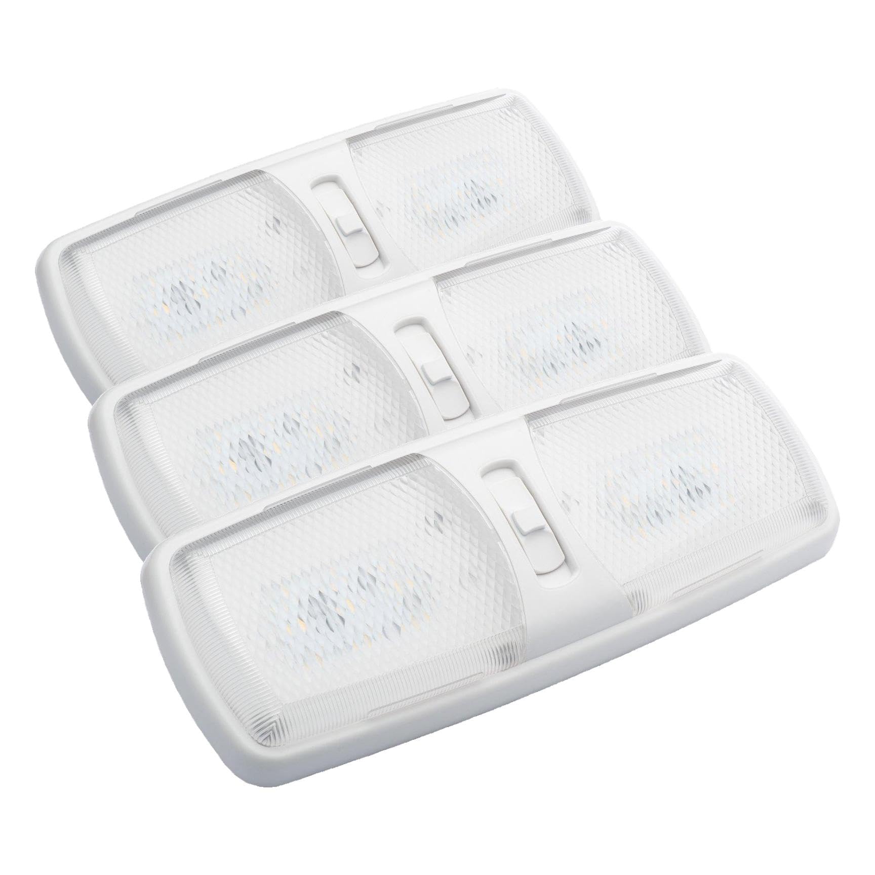 Lumitronics RV LED Lights Interior – Soft & Cozy Warm Light - Camper Ceiling Light Fixture 12 Volt LED Lights for RV Interior with 3-Way Switch for RV Lighting (3-Pack)