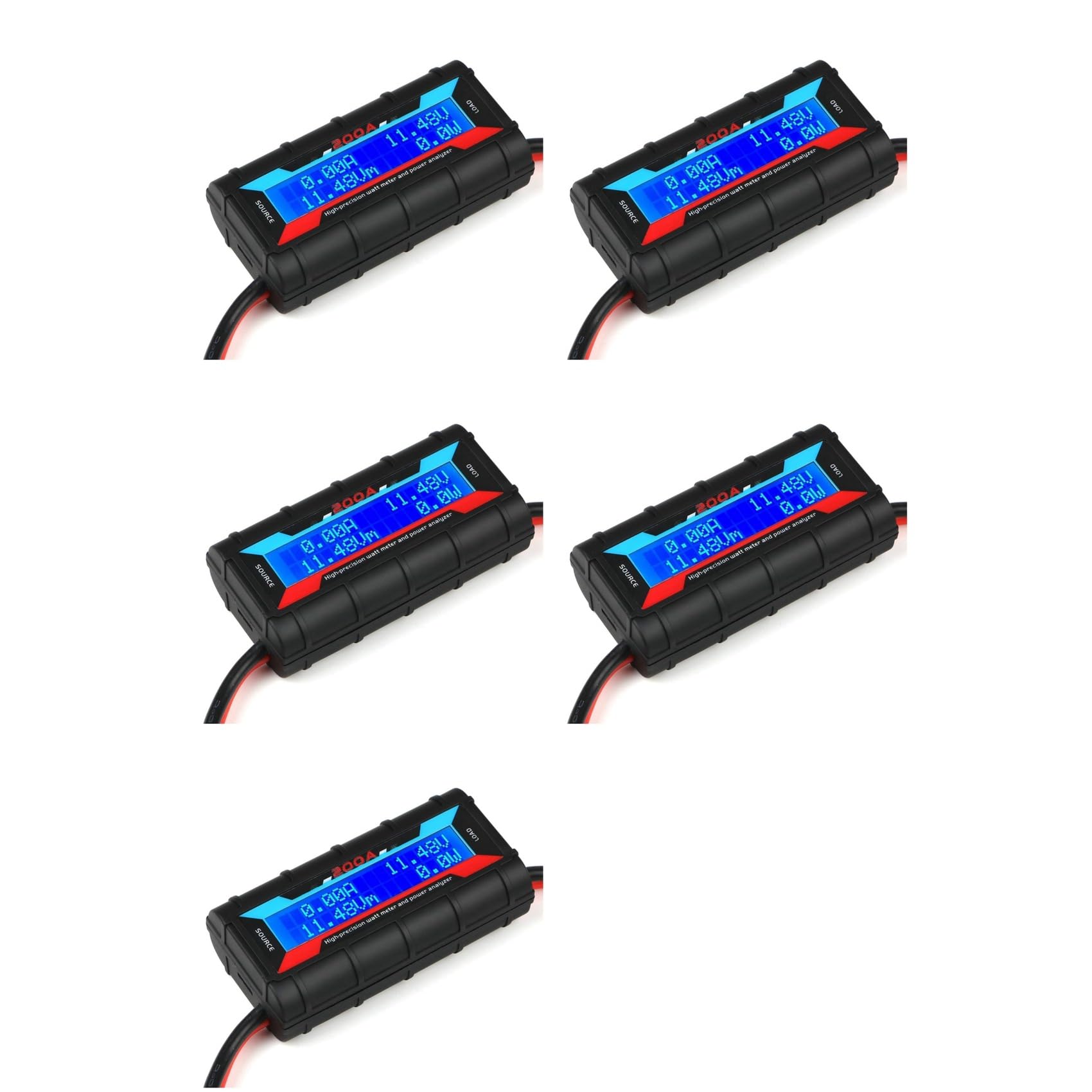 Jnchdghwa Black 5X 200A High Power Analyzer Watt Meter Battery Consumption Performance Monitor With Lcd Backlight For Rc