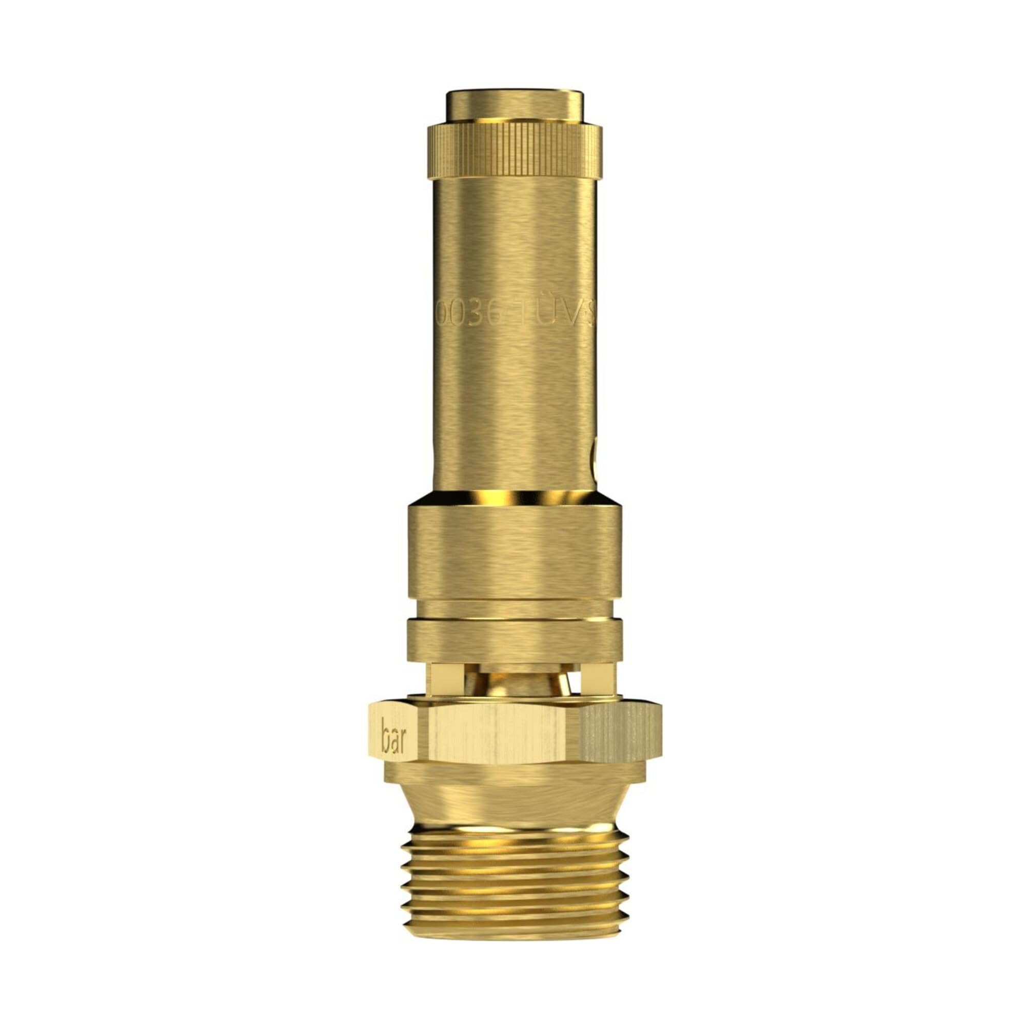 RIEGLER 104343-226.03-11,0 Sicherheitsventil DN 8, Messing, G 1/2, Ansprechdruck 11 bar, 1Stk