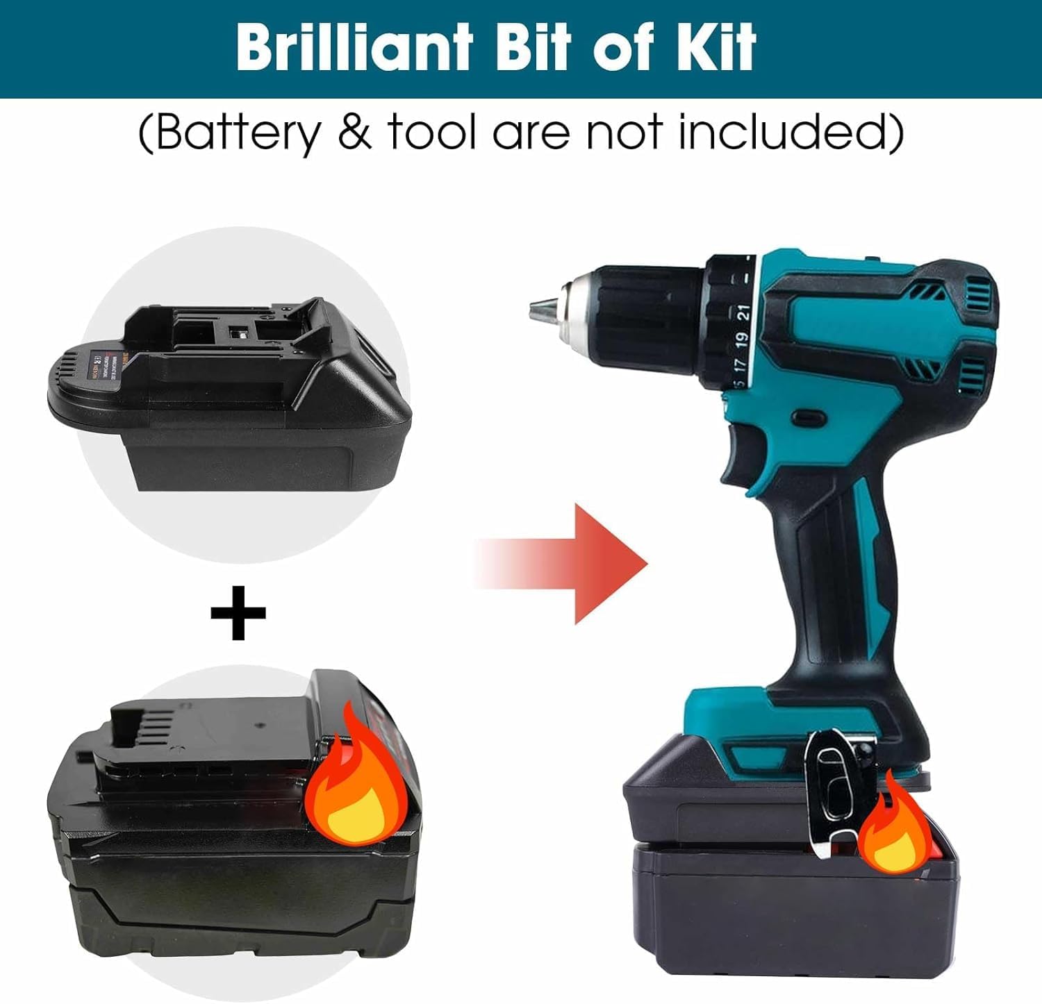 DM18M Battery Converter for Makita Tools, for Milwaukee M18 18V and for Dewalt 20V Battery Li-ion Adapter (Only Adapter)