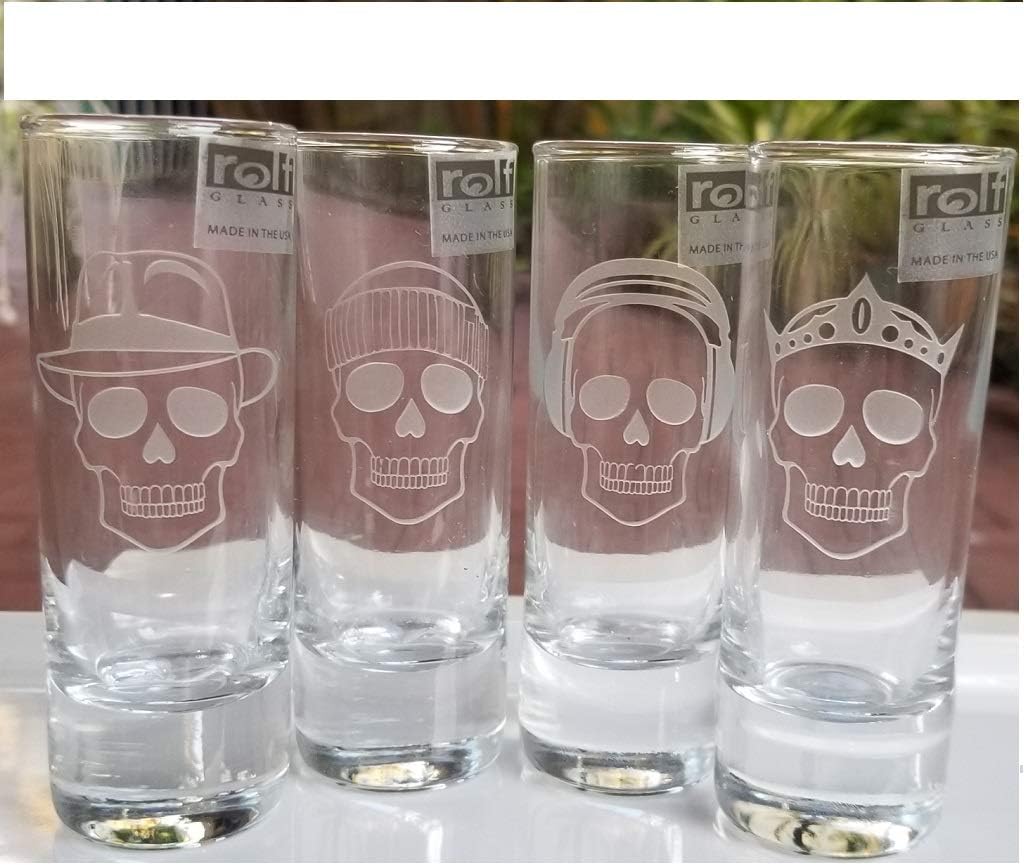 Barware Shot Glasses, Numb-Skull 4-Pieces Cordial, Party Celebration, Shot Glasses Liquor Beverage 2.0 oz