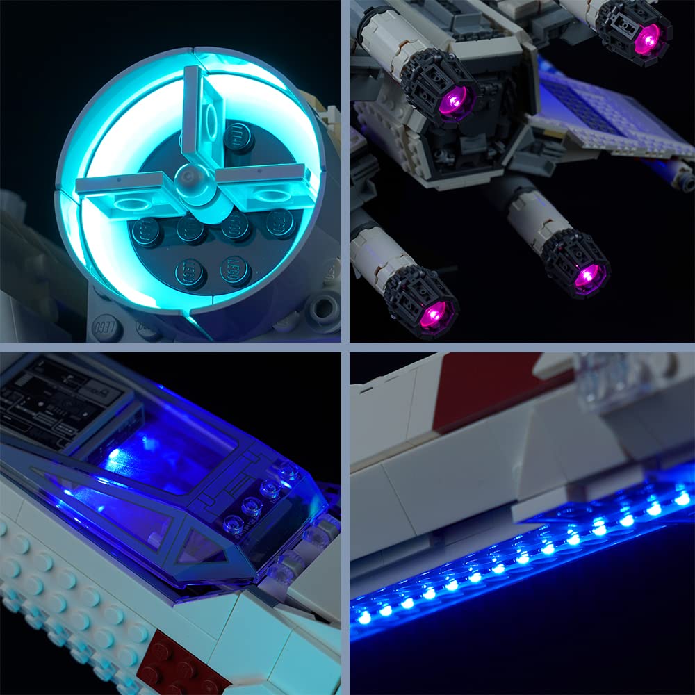 Zestaw oświetlenia LED do Lego 75355 X-Wing Starfighter (brak modelu Lego), Zestaw oświetlenia dekoracyjnego do Lego S Tar Wars X-Wing Starfighter Kreatywne zabawki - wersja standardowa