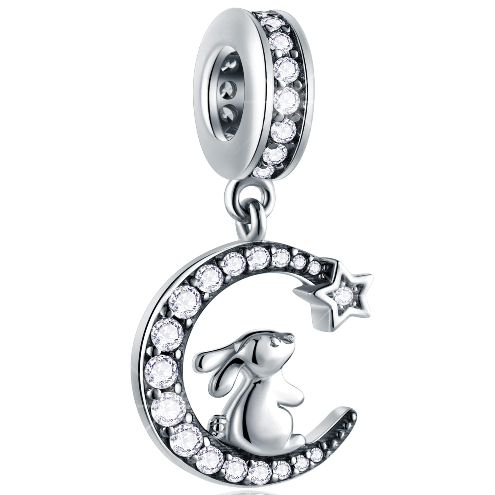 Animal Theme Charms, Mom/Child of Owl Bear Dog, Rabbit Flamingo Elephant Panda Cat Parrot Crocodile Unicorn Charms in 925 Sterling Silver, Fit European Bracelet/Necklace, Gift for Mother/Friend/Lover