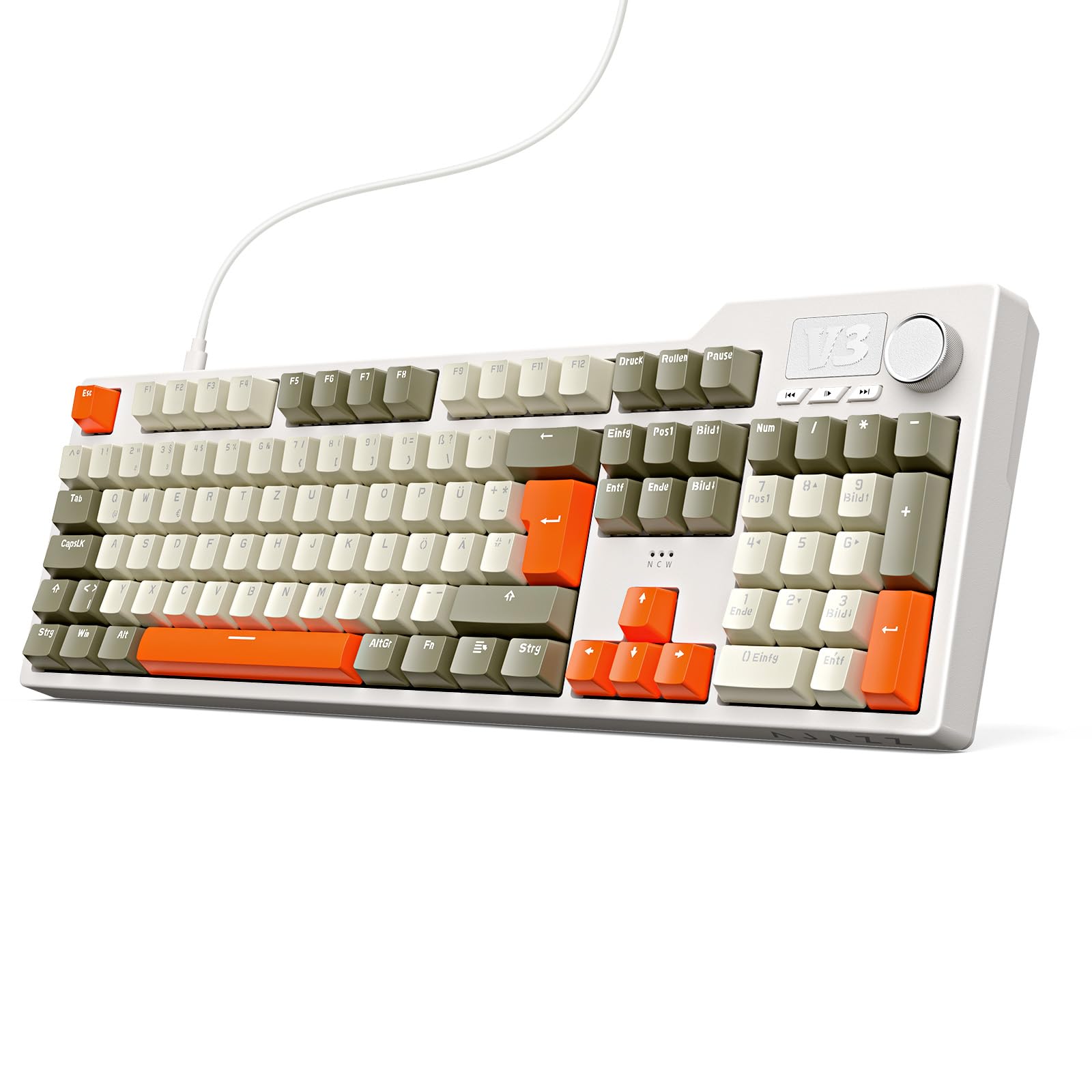 nacodex AJAZZ AK35I V3 Wired Mechanical Keyboard, 104 Keys Gaming
