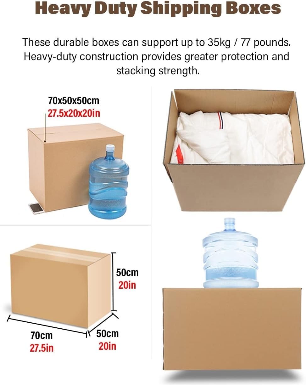 AviiSo Cajas Carton Mudanza Grandes Cajas de mudanza con Asas, Cajas Postales para Paquetes pequeños para apartamento de Oficina en casa (Color : 3Pack, Size : 70x50x50cm/27.5x20x20in)