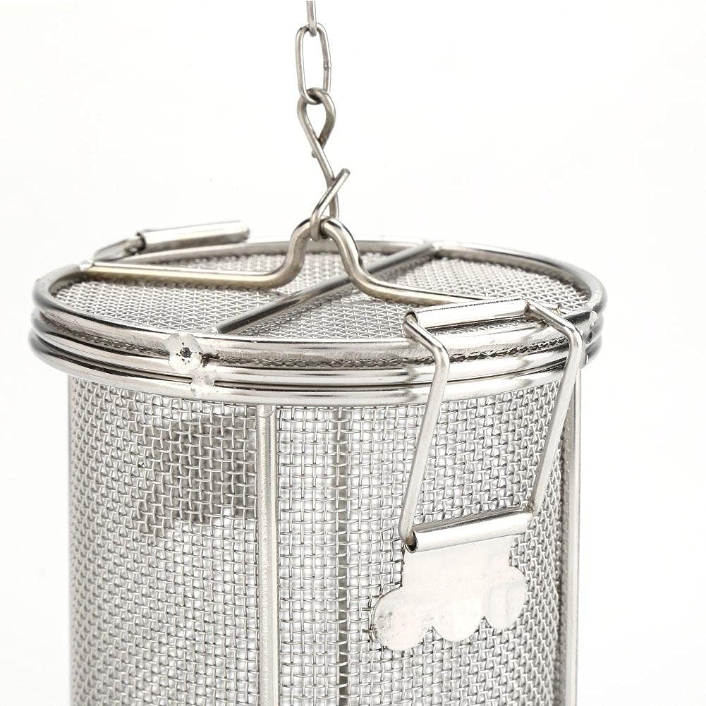 Fdit Filtro Per Spezie E Tè In Acciaio Inox, Cestello Colino A Sfera Con Catena, 14x10 Cm, Maglia Fine 2 Mm, Per Brodo E Condimenti