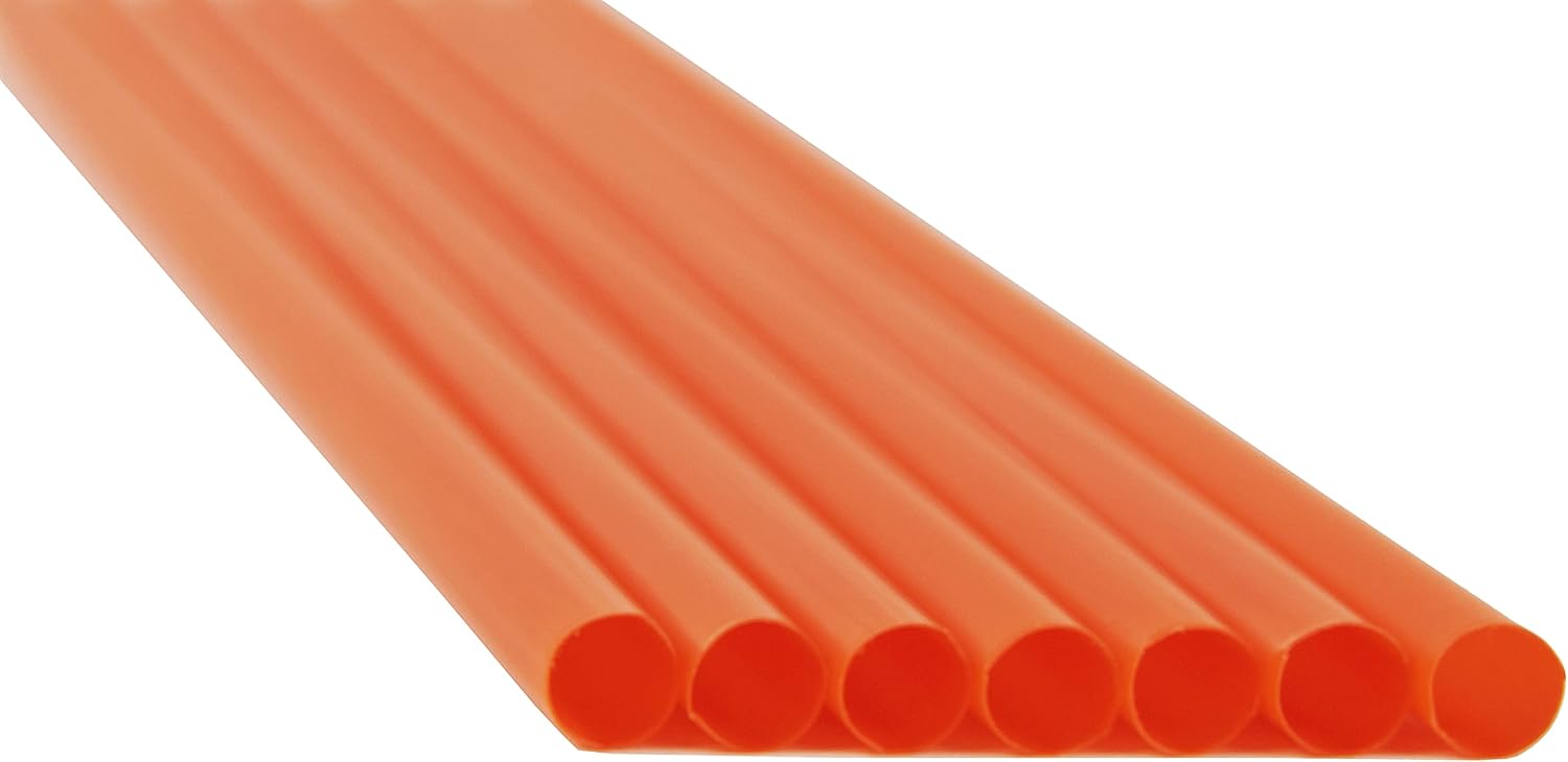 Made in USA Pack of 250 Unwrapped BPA-Free Plastic Drinking Straws (Orange - 10" X 0.28")