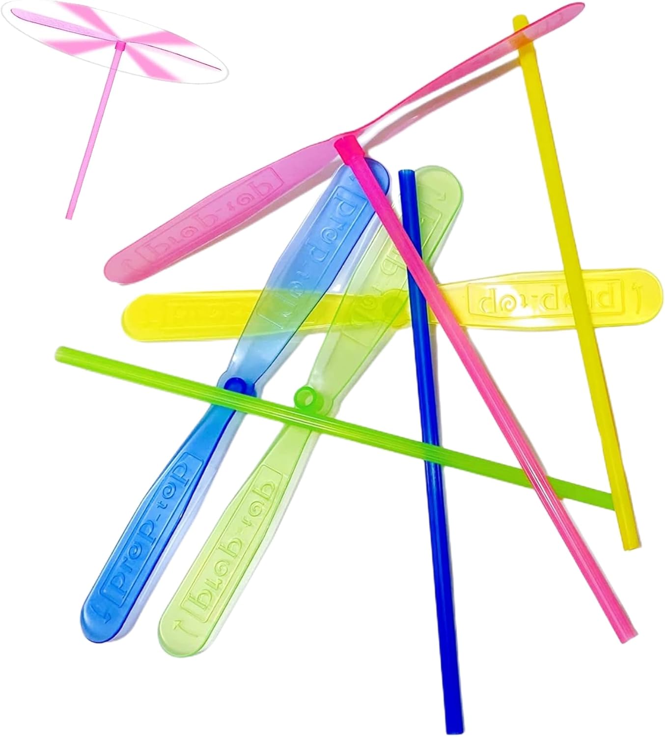 Hand Helicopter Spinner, 36 Pieces Plastic Propeller Flying Dragonfly Toy, Random Colors, Outdoor Party Favors for Kids