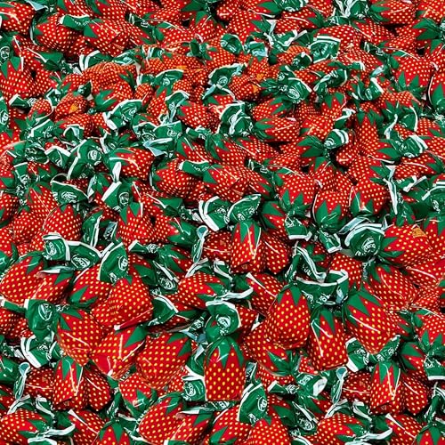 Vintage Candy Box Strawberry Hard Candy Filled With Real Fruit Pulp - 1 lbs - Strawberry Flavored Bon Bons Filled with...
