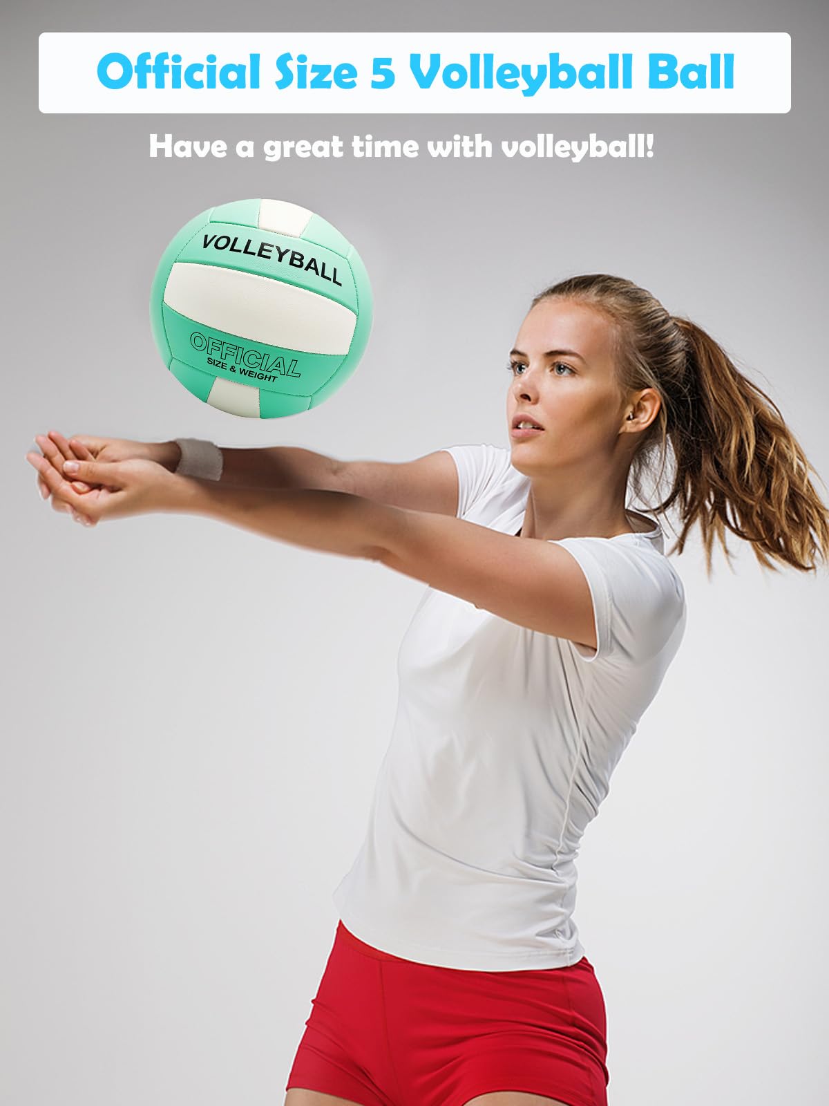 Volleyball, offizielle Größe 5 für drinnen und draußen, weicher Volleyball für Mädchen, Jungen, Teenager, Erwachsene, Strand, Poolspiel, Fitnessstudio, Training & Anfänger