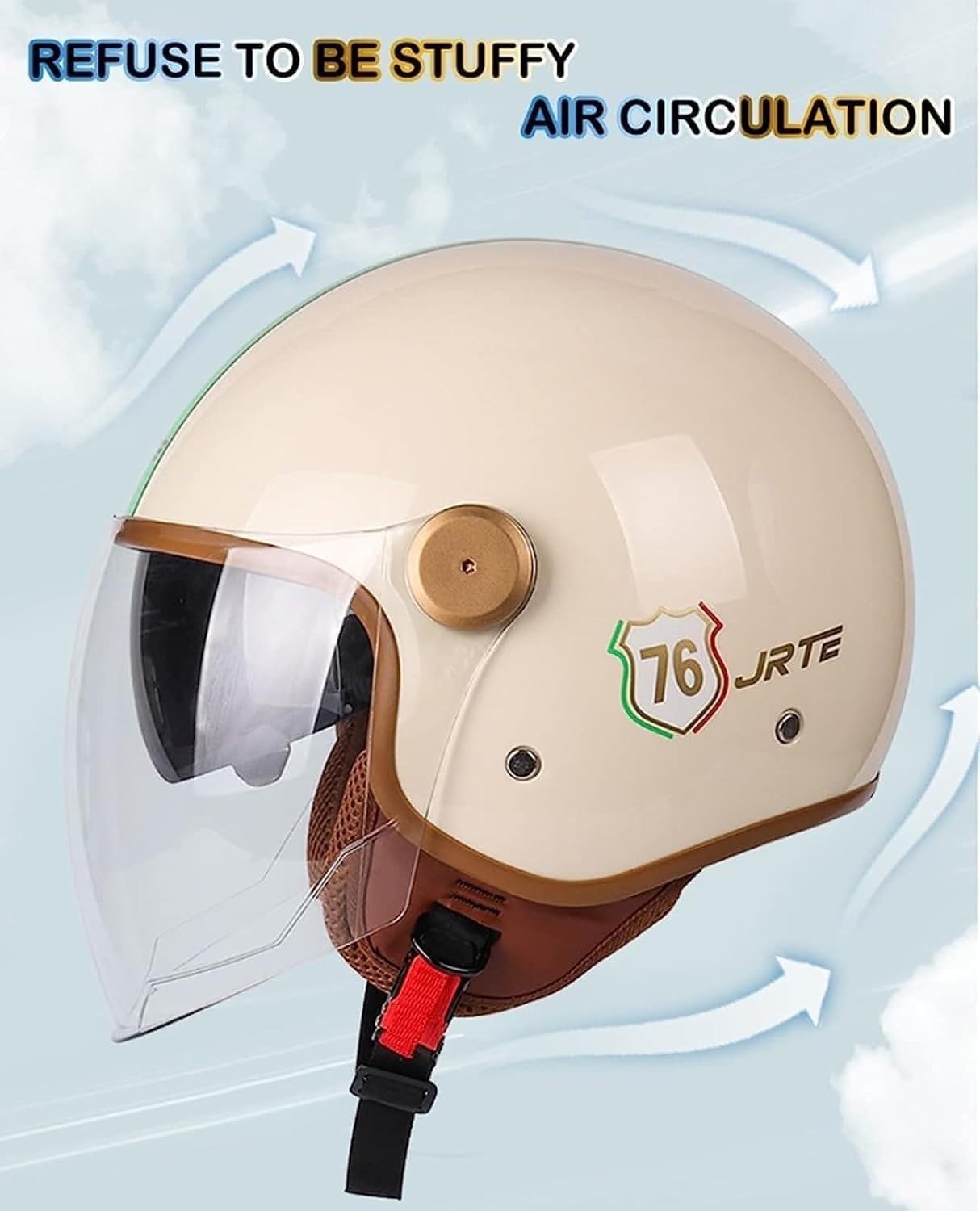 Casco Moto Bluetooth Casco Jet con Visiera Omologato ECE 3/4 Mezzo Casco Moto Aperto con Microfono Speaker per Donna E Uomo per Scooter Racing Crash Casco P