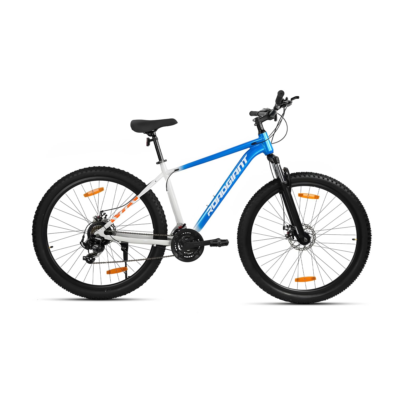 ROADGIANT Legacy 29T| MTB | Aluminum Alloy Frame Bicycle | Dual Disc Brakes | 21 Speed Shimano| Front Suspension | Unisex |for All-Terrain Riding (Blue White)