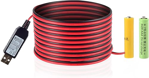 Miniatura 1 de Kit de reemplazo de eliminador de batería USB AAA de 5 V a 3 V, convertidor de fuente de alimentación 2 cables de conexión AAA de 78 pulgadas