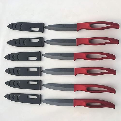 Miniatura 8 de GAOGAO Cuchillo para carne de cerámica para barra de cocina, cuchillos súper afilados, 6 piezas de utensilios de cocina