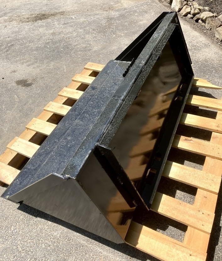 Skid Steer/Tractor Bckt, 60-inch 5ft Smooth Low Profile Bckt for Tractors and Skid Steer Loaders, SSQA Mount -Material Handling Attachment