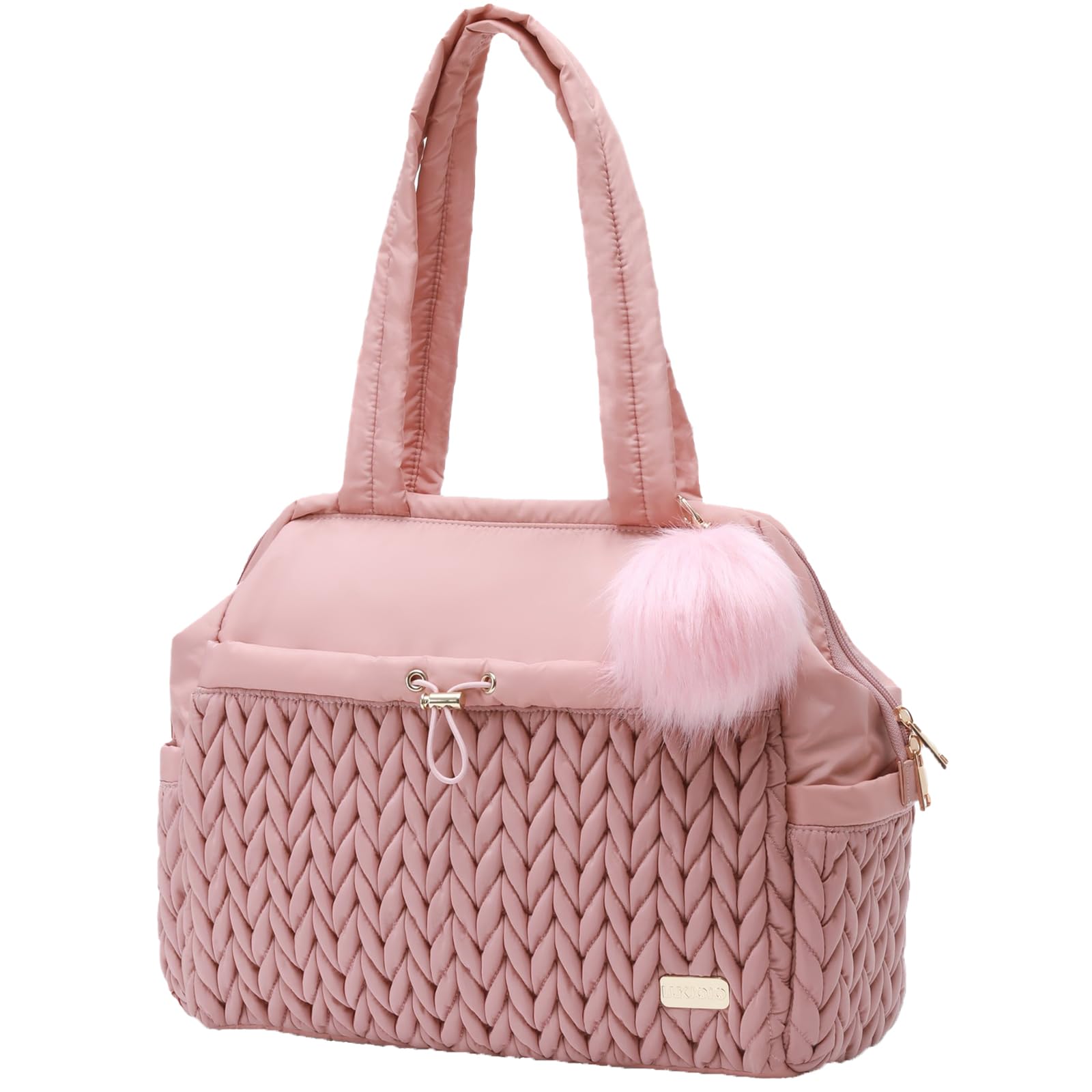 LUKJOJO Asha Diaper Bag Tote For Daily Use, Travel Shoulder Diaper Bag With Long Strap And Stroller Clips Hospital Bag