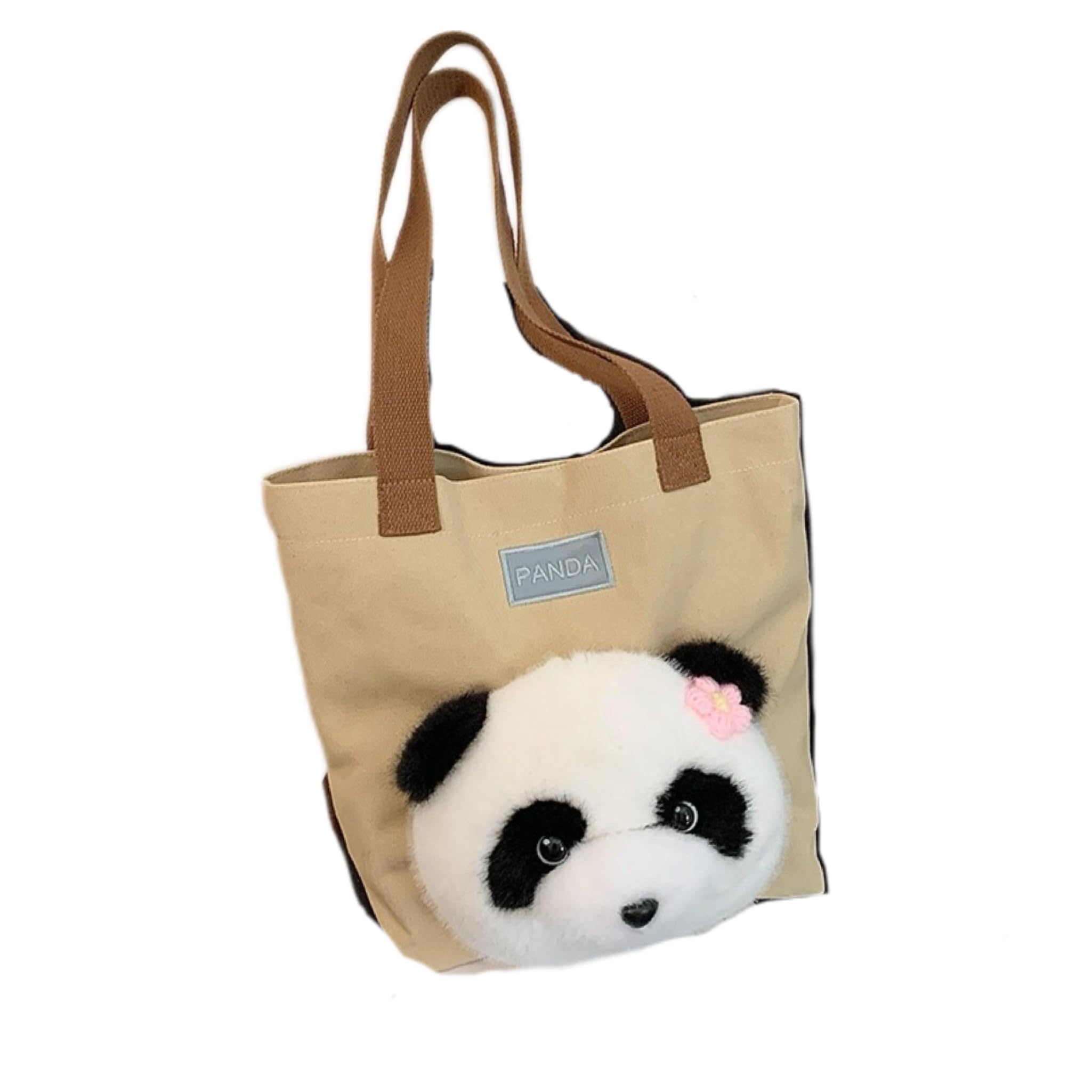 Panda Tote Bag Fashion Cute Canvas Bag Shoulder Bag Large Capacity Tote Bag Commuter Crossbody Bag