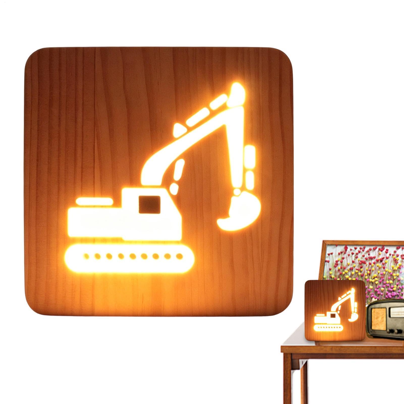 Lampka Na Stolik Nocny Estetyczna Drewniana | Lampka LED Nocna dla dzieci, chłopców oraz dziewczynek, do pokoju dziennego oraz domu, na szafkę nocną i na półkę oraz do