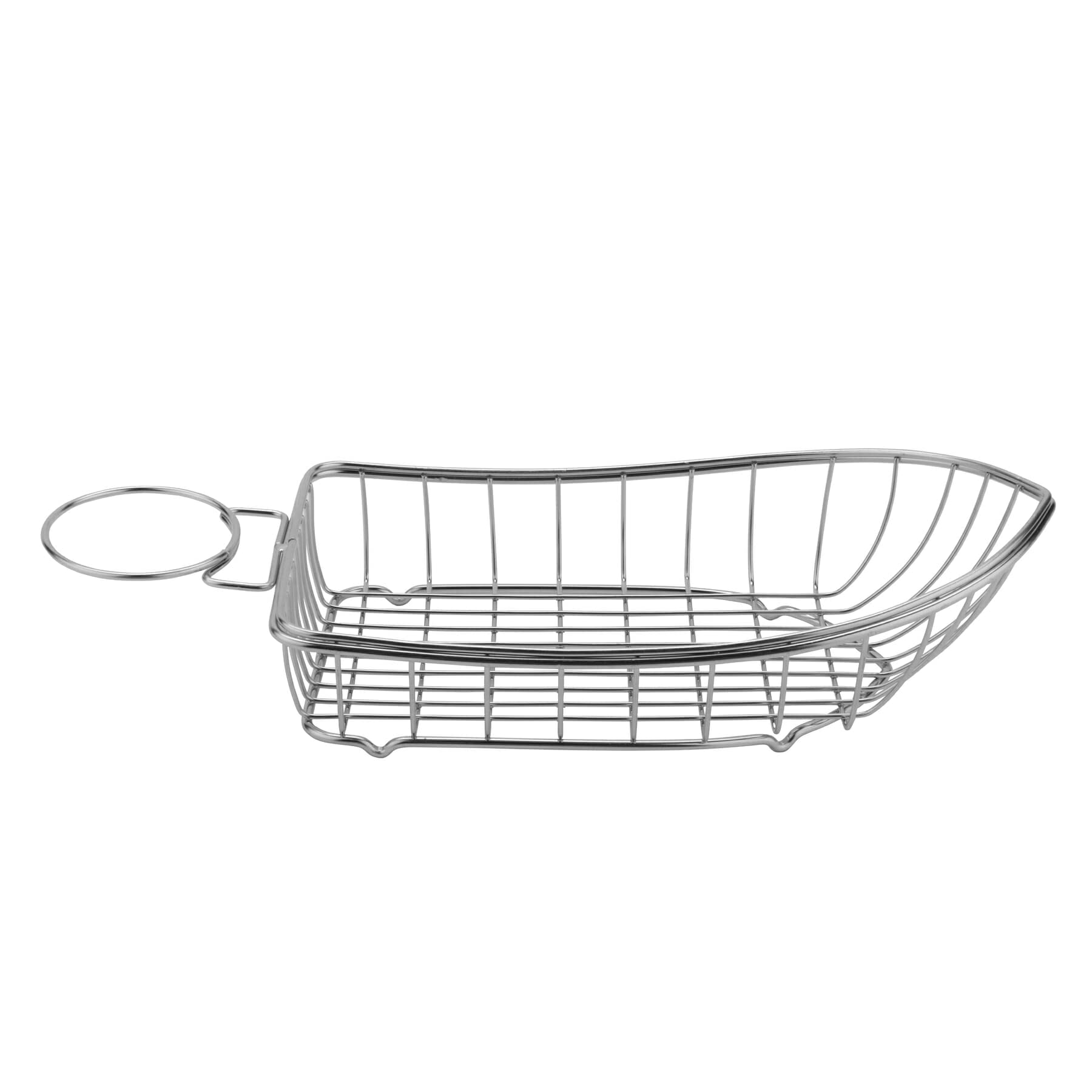10.75" x 6.25" Stainless Steel Boat Basket with 1 Holder, Clipper Mill by GET 4-80118 (Qty,1)