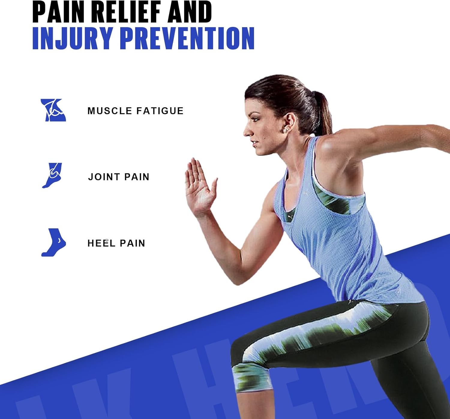 WalkHero Plantar Fasciitis Insoles - Medium Arch Support Inserts for Men & Women with Comfort Cushion | Orthotic Inserts to Relieve Foot Pain and Provide Shock Absorption (Blue) Mens 9-9 1/2 - Image 5