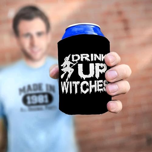 Miniatura 4 de Decoración espeluznante de Halloween Bebe brujas aquí para los abucheos, paquete de 2 caras, 2 unidades, termoenfriadores originales de Halloween