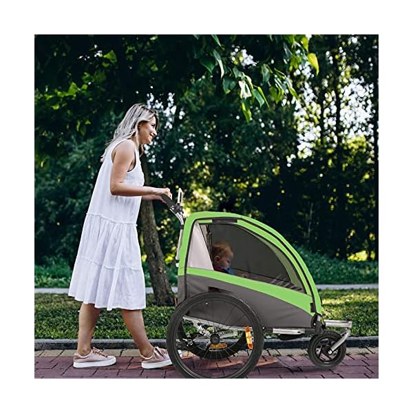 Fiximaster 2020 2 in 1 Multifunktions Fahrradanhänger Kinderwagen Kinderwagen Kinderwagen Handwagen - Grün BT504S Neu … – Bild 3