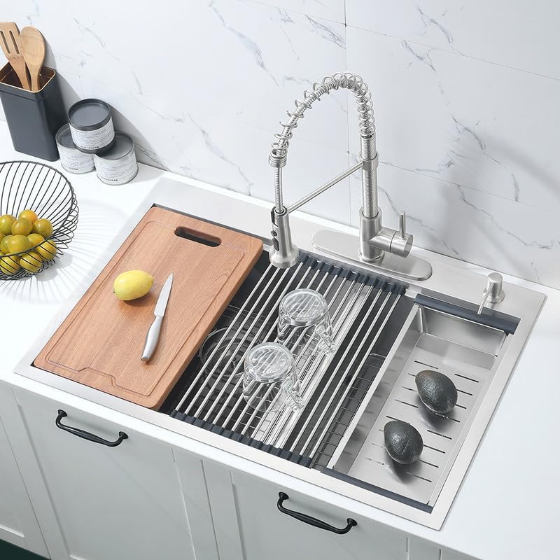 Évier de cuisine double cuve de 83,8 cm pour grands plats - 4