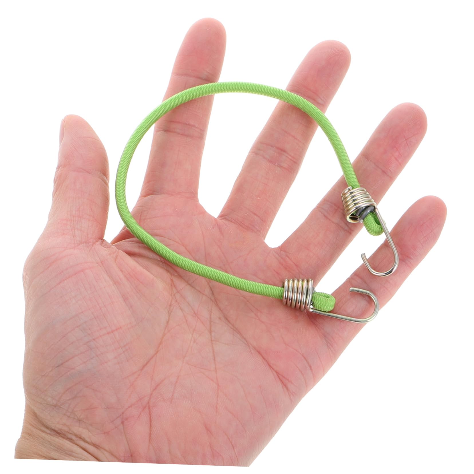 Corda Elastica con Gancio, 50 Pezzi, Lunghezza Regolabile, Fissaggio Sicuro per Bagagli e Tenda, Verde, per Viaggio e Campeggio | Lattice e Zinco, Uso Multiplo per Carico e Tenda, Set Compatto da 50 Pezzi