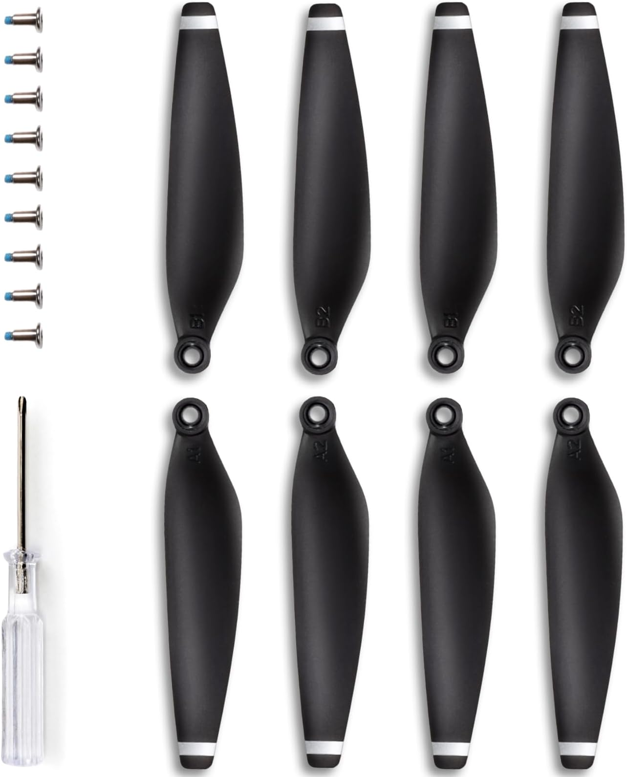 U11MINI/U11MINI 4K Original Replacement Propellers, Blades for U11MINI/U11MINI 4K, Durable Material, Easy to Install, Spare Parts Replacement, Provide Safe Flight, 4 Pieces (Black)