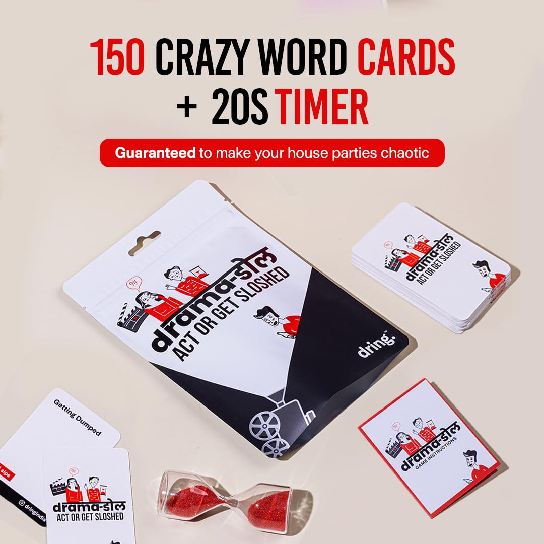 Dring Dramadol - The Wildest Charades Party Game | Act or Get Sloshed | 150 Cards, Exciting Categories, Adult, 3-12 Players | Perfect for Game Nights, House Parties & Gifting | Viral Card Game! 4