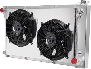 CC369 Radiator, 3 Row Aluminum Radiator with Shroud Fan For 1967-1972 Chevy C/K C10 C20, C30,K10 K20 K30 Truck, Engine Cooling Radiators For 67 68 69 70 71 72
