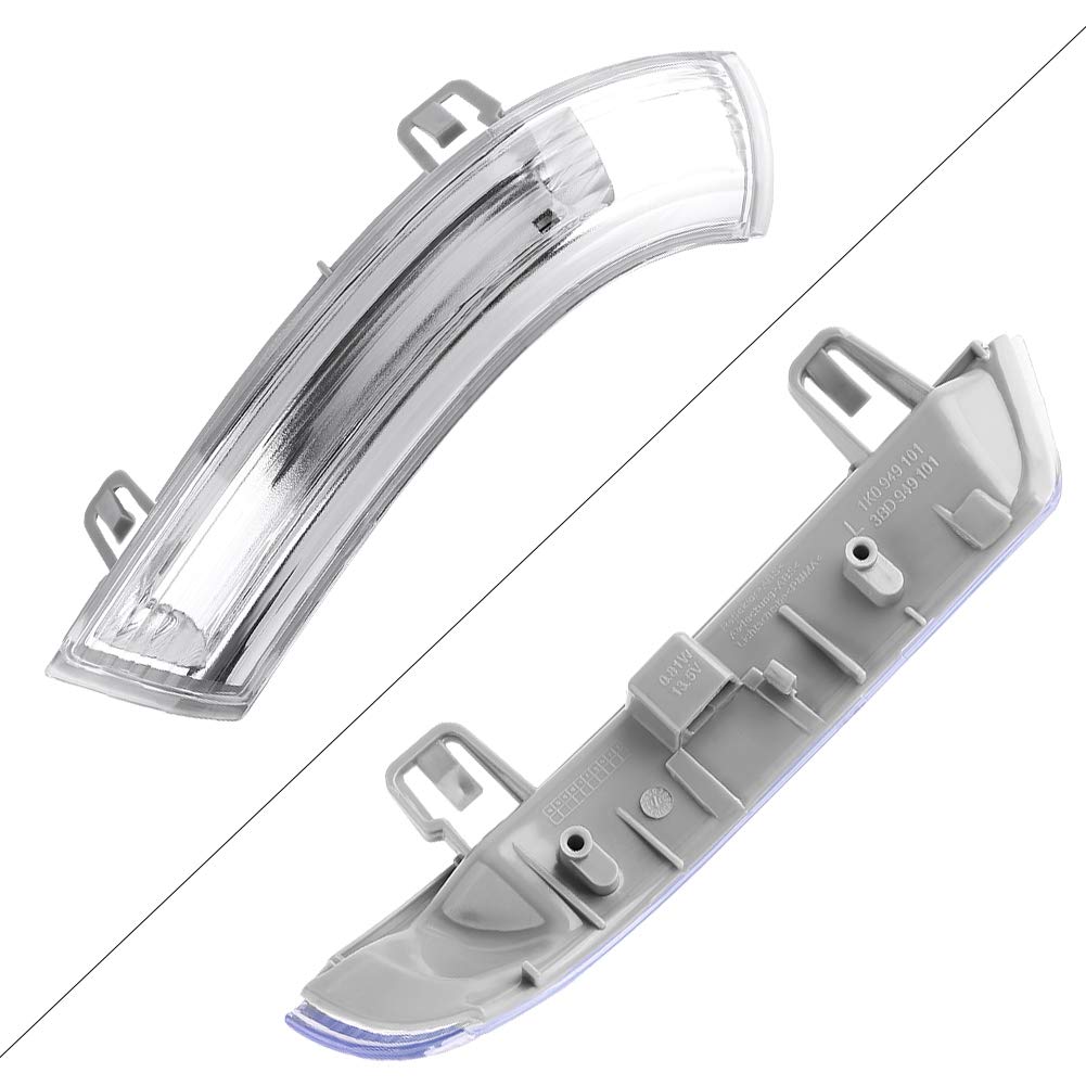KIMISS Luz de señal de del Espejo, indicador de Espejo del ala Lateral Izquierda Señal de con Bombilla LED para MK-5 1K0949101