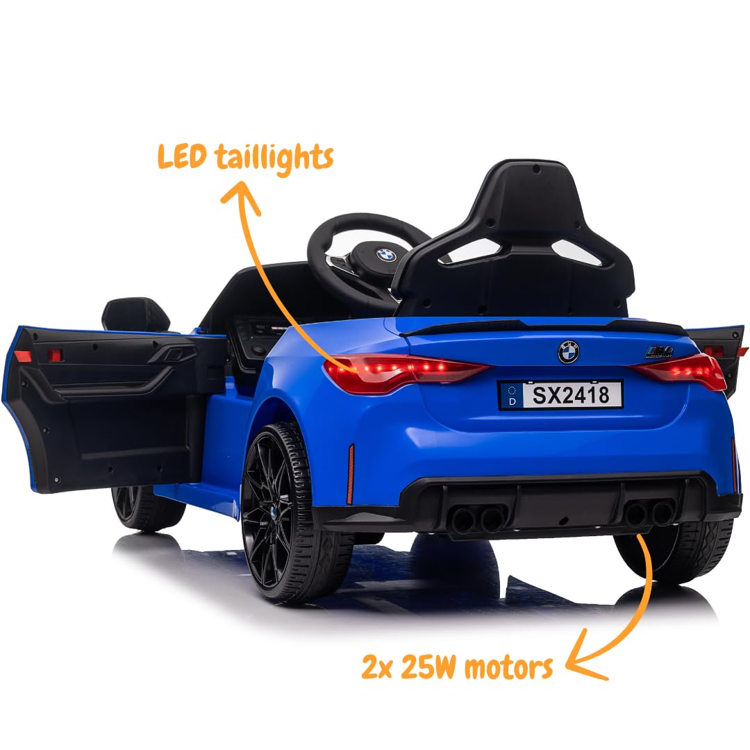 BMW M4 Elektro-Kinderfahrzeug mit Fernbedienung 12V 1 bis 5 Jahre - Blau