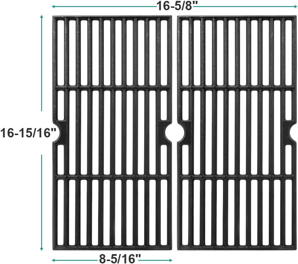Cast Iron Grill Grates for Charbroil 463633316 463672416 463642116 463250212 463672016 463672216, Cooking Grate for G460-0500-W1 G309-0019-W2 463631410 463251414 463672019 463672219 463645015 16 15/16" x 16 5/8" total