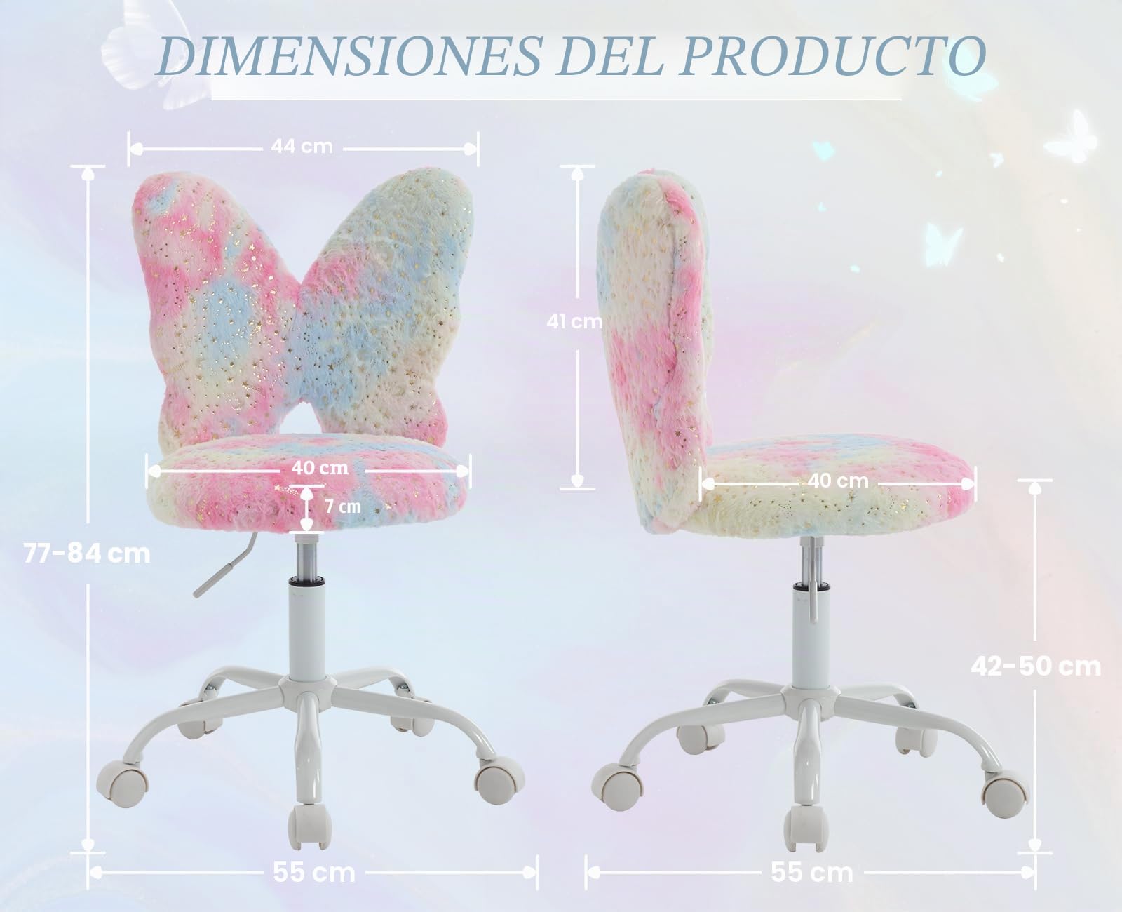 Ya-Home Silla Infantil de Escritorio Sillas Giratoria de Piel Sintética,Sillas Estudio con Respaldo Único Silla de Habitación Regulable para Niños/Juvenil,Rosa