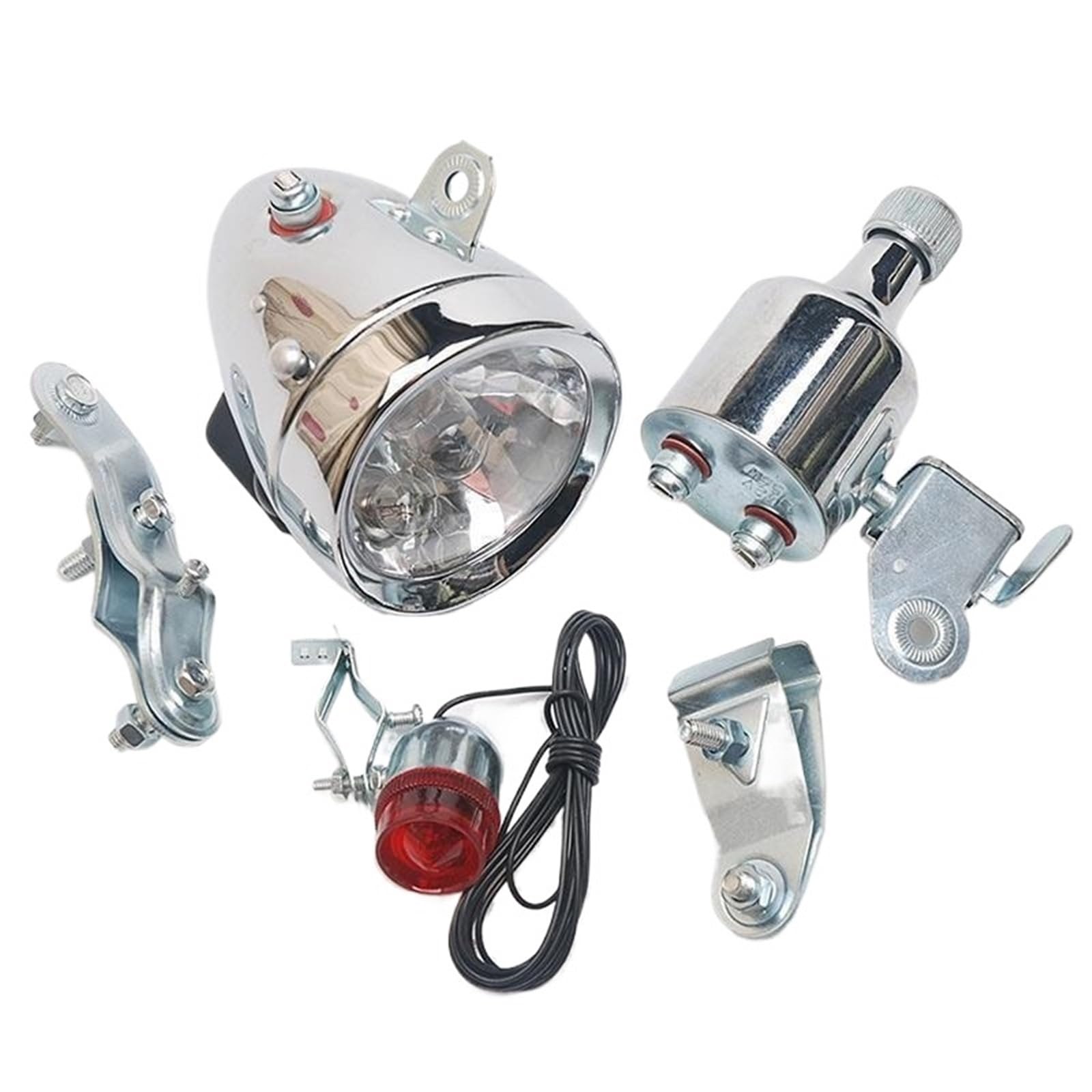 Juego De Luces para Bicicleta Accesorios de luz Trasera for Cabezal de generador de Dinamo de fricción de Bicicleta motorizada de 12V y 6W Luces Bicicleta
