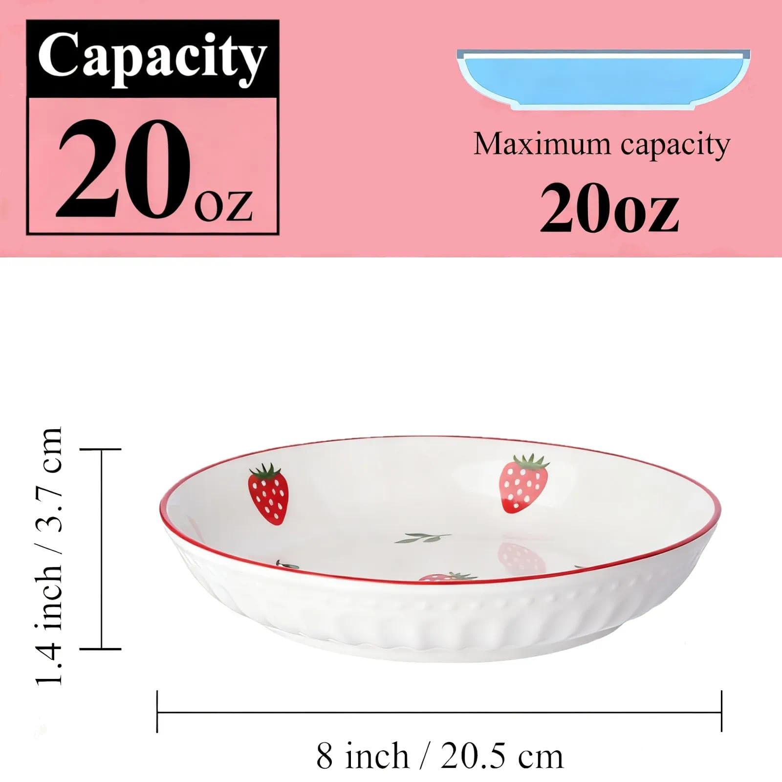c*読様 ストロベリー装飾のボウル4個セット Amazon.co.jp: CHILDIKE磁器ボウルセットストロベリー(8インチ6個