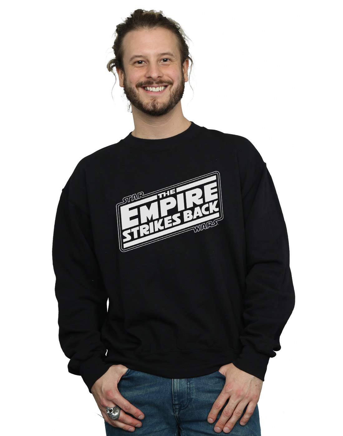 Absolute Cult Men's Black Star Wars The Empire Strikes Back Logo Sweatshirt XXXX-Large