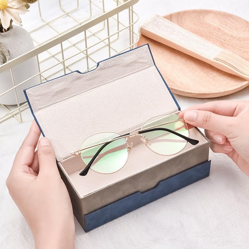 Étui à lunettes de myopie portable soleil Boîte rangement for, convient aux femmes, hommes et enfants voyage classique Étui à Lunettes pour Femme
